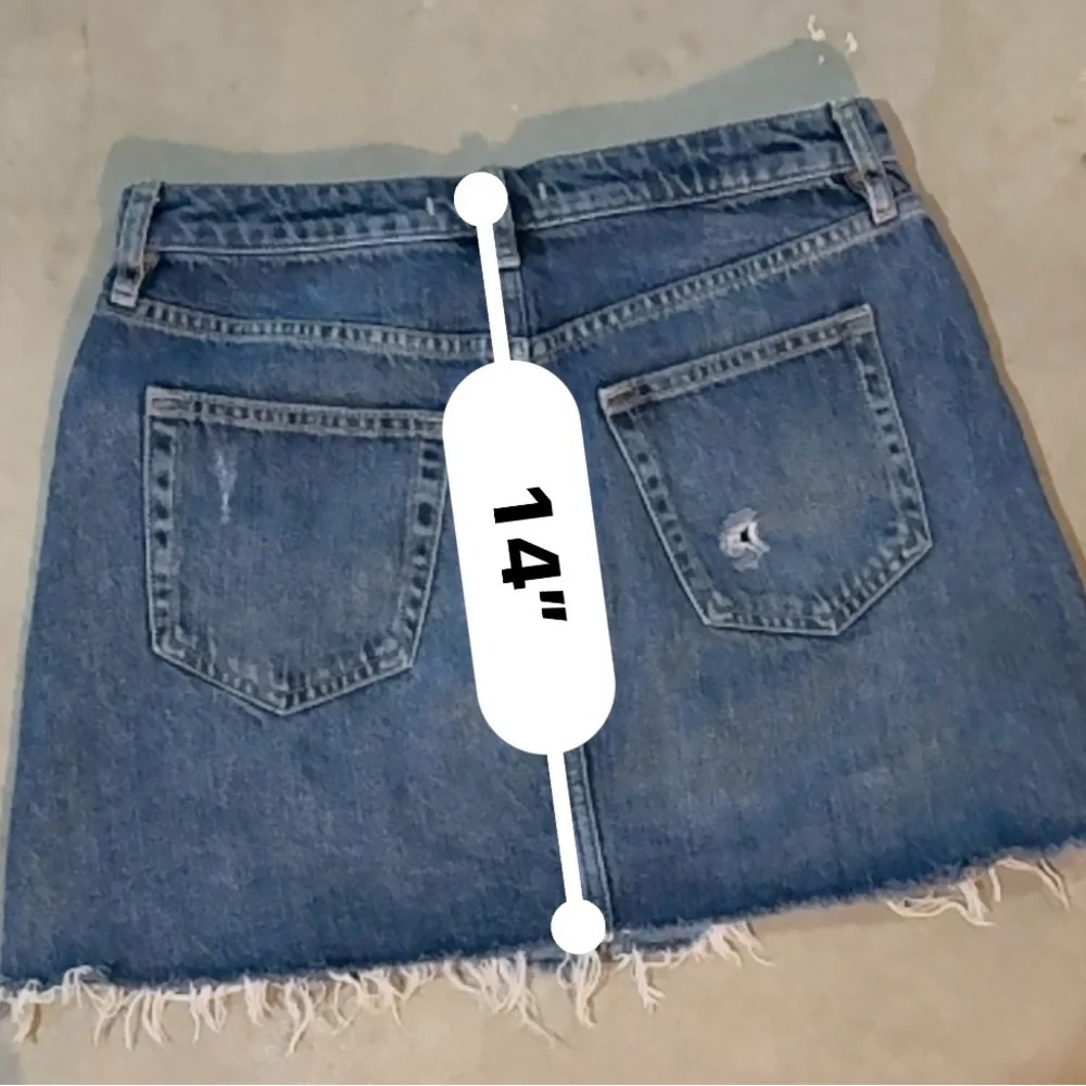 We The Free Harvey Distressed Blue Mini Skirt - Picture 6 of 6